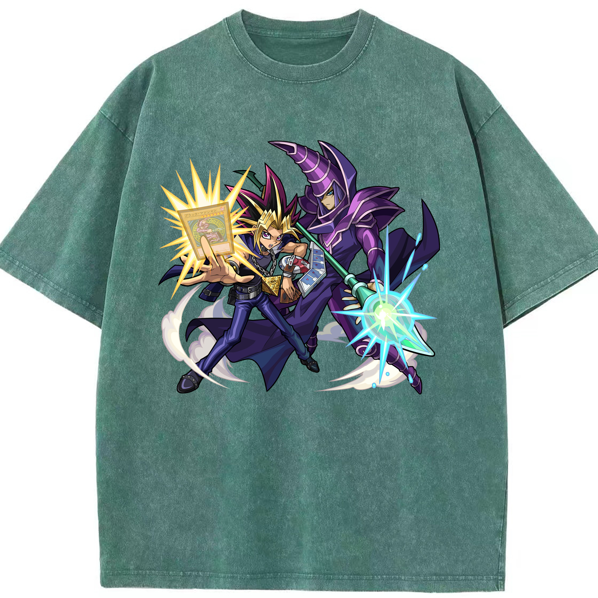 （画像用） 遊☆戯☆王 Yu-Gi-Oh! 綿100% ヴィンテージ風 半袖Tシャツ（フロントプリント）